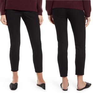 NEW Nordstrom Everyday Stretch Cotton Ankle Dress Pants Black Skinny Fit Size 10